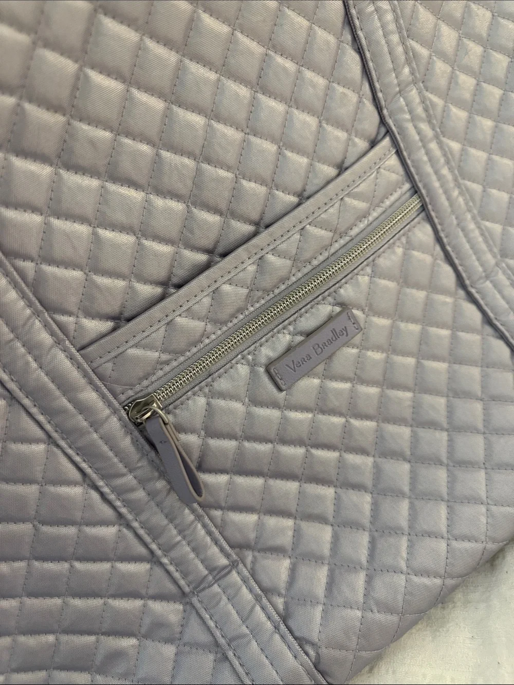 Vera Bradley Quilted Metallic Silver/purplish Tote
